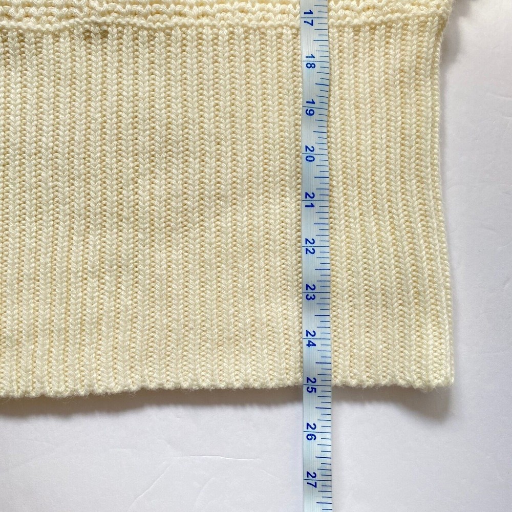 Nine West Jeans Sweater Womens Large Cream Cable Knit V Neck Dolman 3/4 Sleeves - Picture 11 of 11